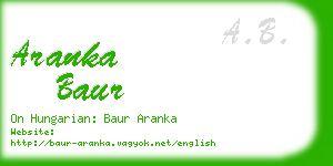 aranka baur business card